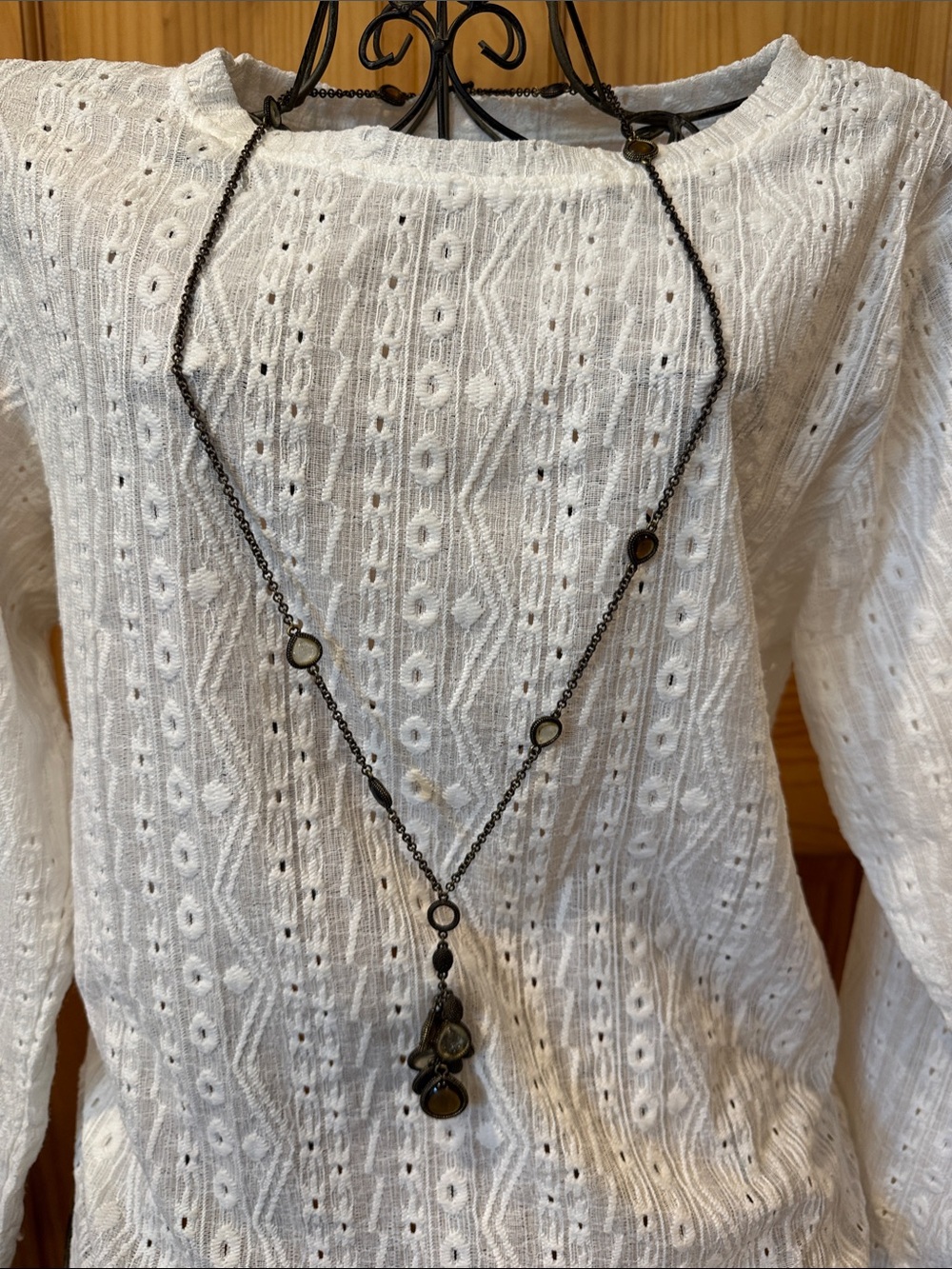 Lia Sophia Antique Bronze Long Pendant Necklace